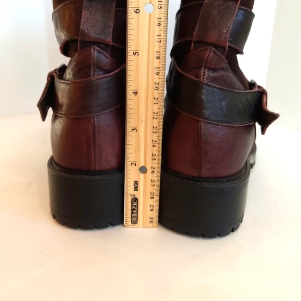 Ross & snow Emilina weatherproof shearling winter moto boots Lug Sole